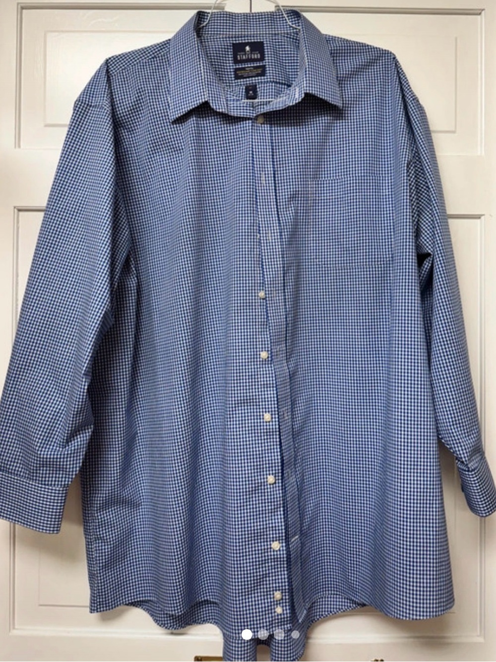 Stafford Tailored Culture Travel Shirt Easy Care, Button-Up, Sizes Big 19 34/35 - Picture 5 of 8